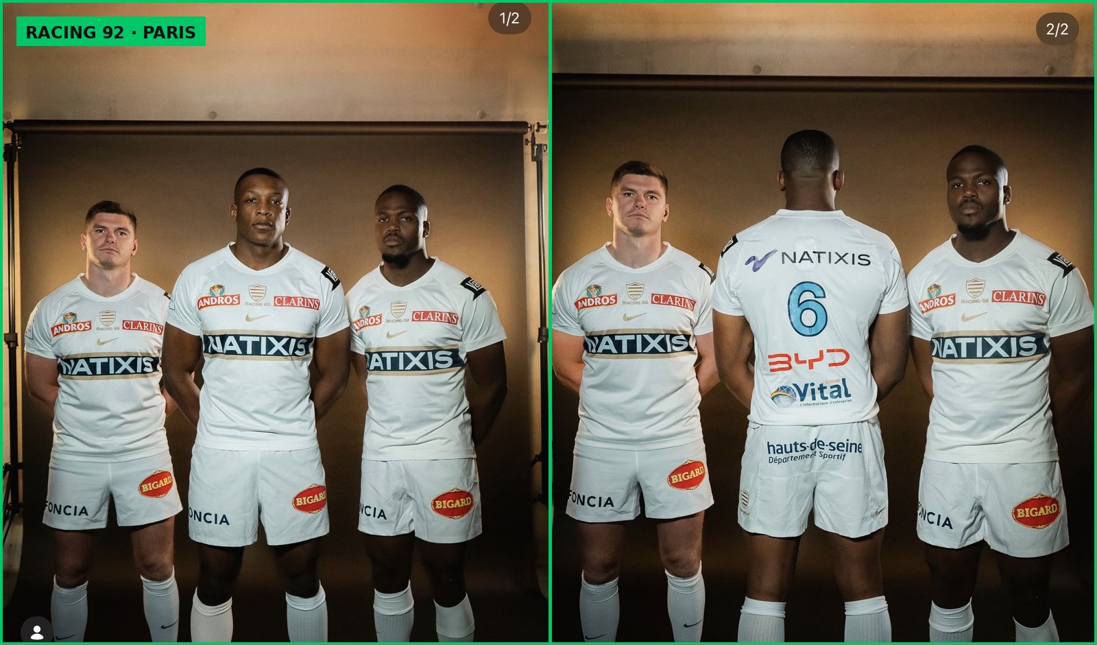 Racing 92, Paris &mdash; lined up alongside Owen Farrell (far left). Dayimani wore No. 6.